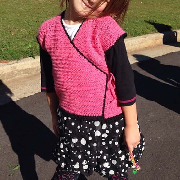 Girl’s Hand Crocheted Wrap Dress - Picture 3 of 4